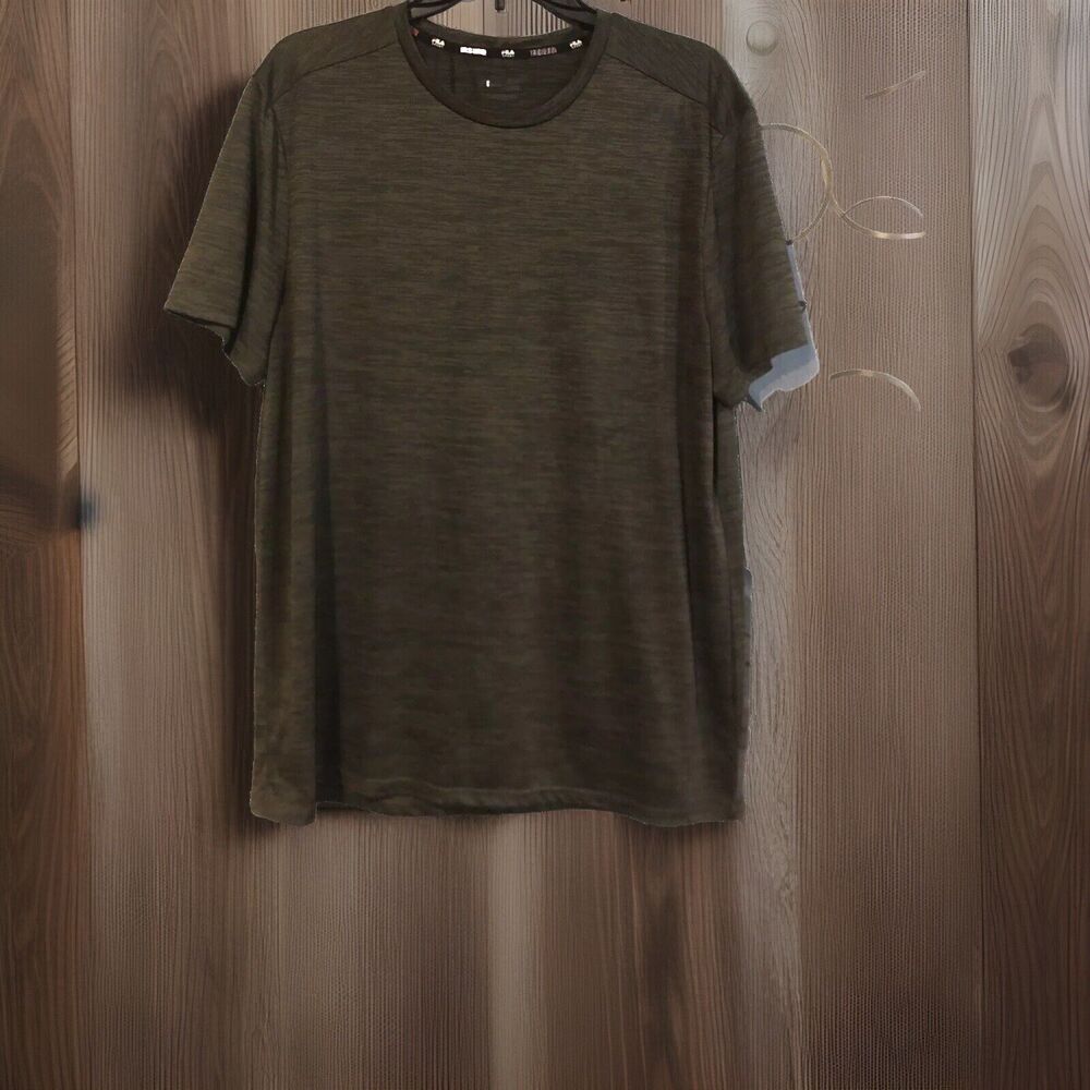 FILA Sport Men's XL Live in Motion Athletic T-Shirt Olive Green Short Sleeve Tee